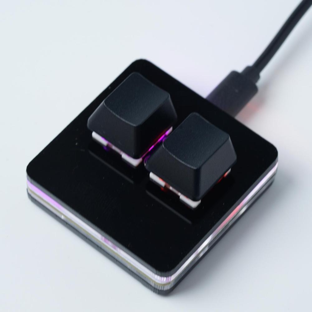 Osu makroprogrammeringstangentbord med 2 tangenter, rgb mini, anpassat speltangentbord för linux/macos/android/raspberry pi