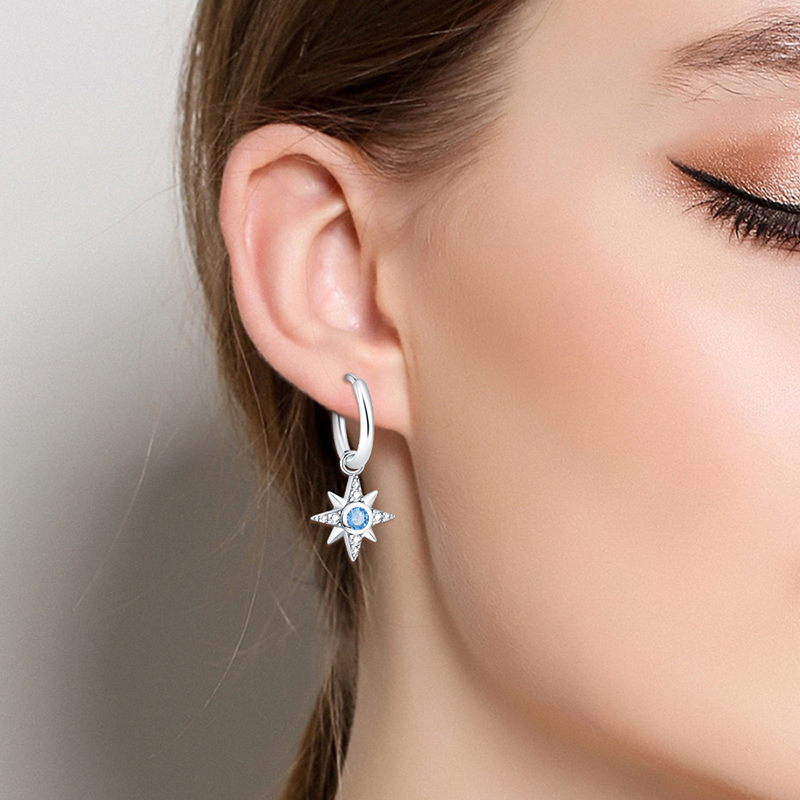 Pendientes colgantes de plata de ley 925 con símbolo de la suerte para mujer, finos de a la , accesorios de joyería elegantes