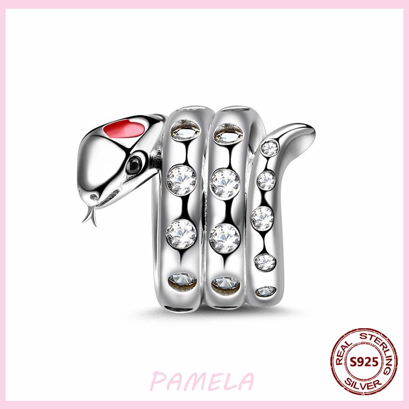 PAMELA-abalorios de plata esterlina 925 para mujer, abalorios de flamenco rosa, perro, búho, Animal, bricolaje para pulsera colgante Original, joyería de: YBT659
