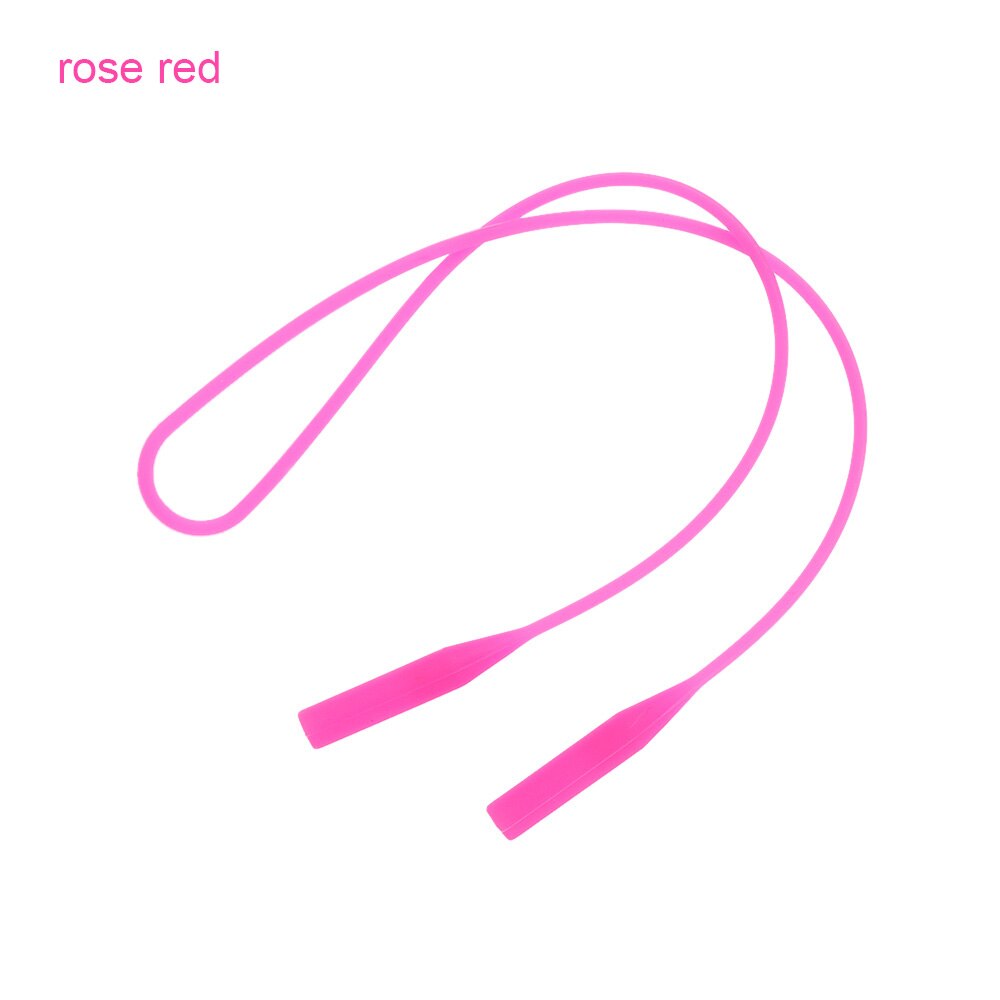 1PC Adjustable Silicone Eyeglasses Straps Sunglasses String Ropes Glasses Chain Sports Band Holder Elastic Anti Slip Cords: A-Rose Red