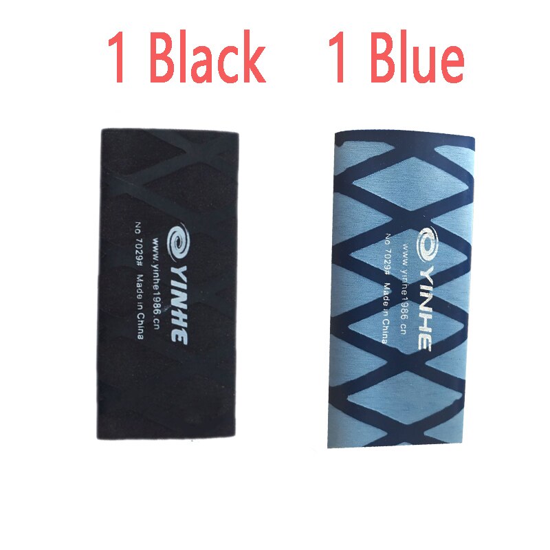 Yinhe 2 uds Mesa raquetas de tenis para sobregrip manejar cinta conjunto de Ping Pong Bat apretones de Sweatband de tenis de mesa de agarre: YH 1Black1Blue