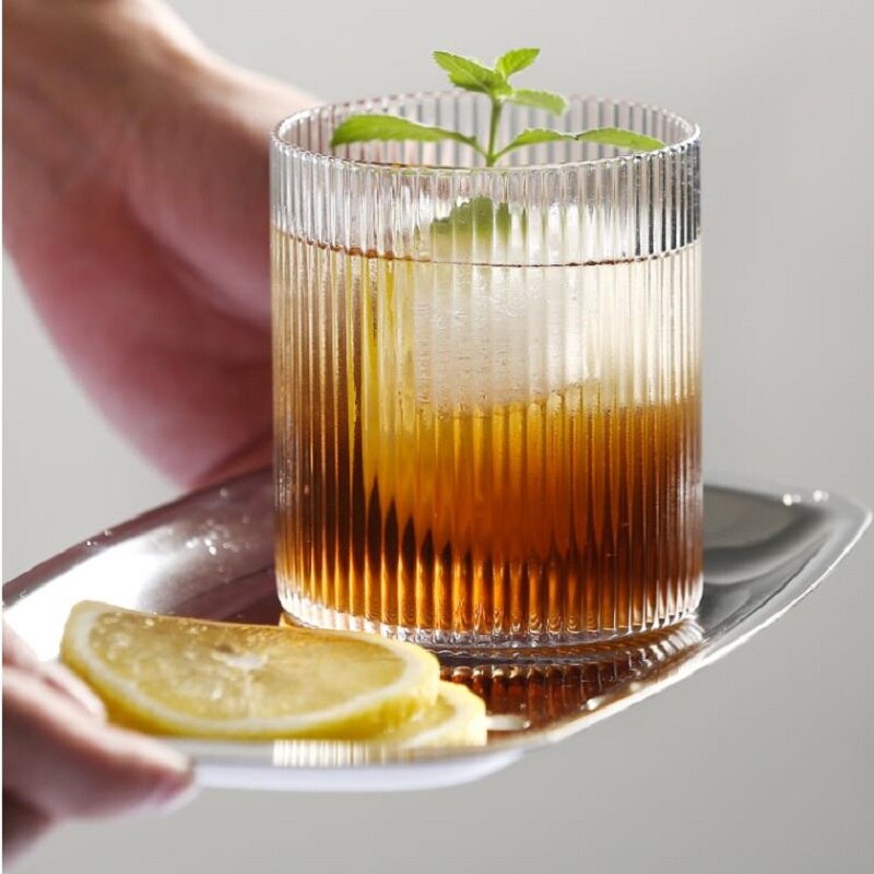 Striber vandkop gennemsigtig whiskykop amerikansk kaffekop frugt te kop mælkesaft kop 300ml