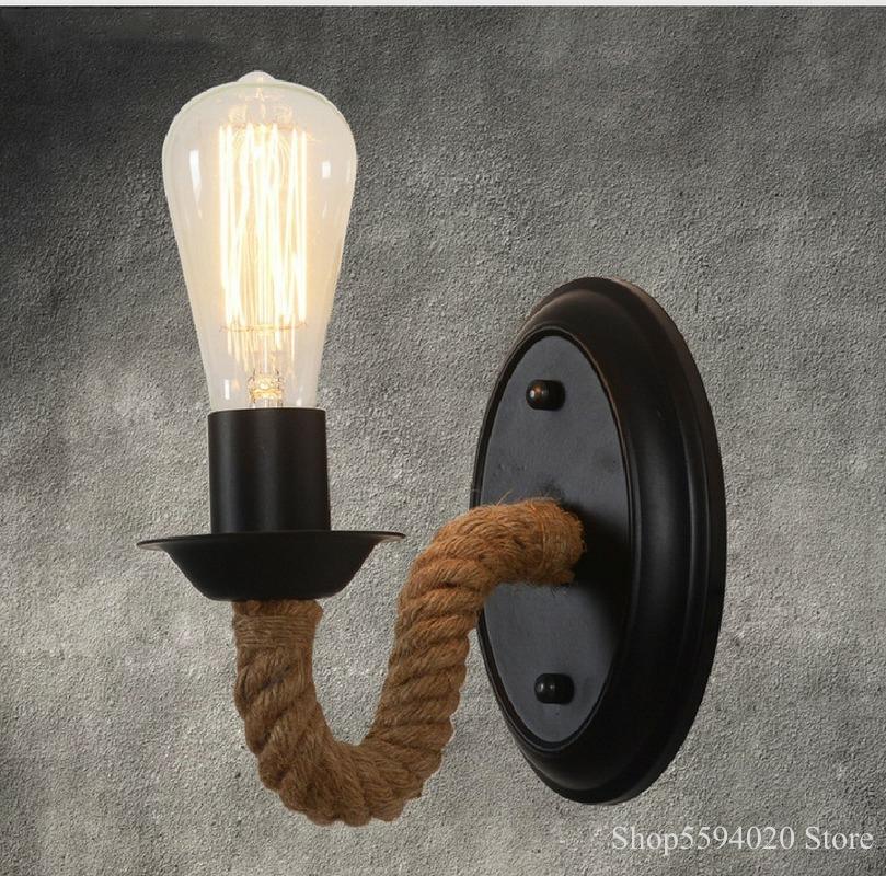 Hanf Seil Zauberstab Lampe Amerikanischen retro Licht Zauberstab Leuchte Wohnzimmer Dachgeschoss Beleuchtung Eitelkeit Licht Innen Leuchte Zauberstab Lichter Schlafzimmer Lampe