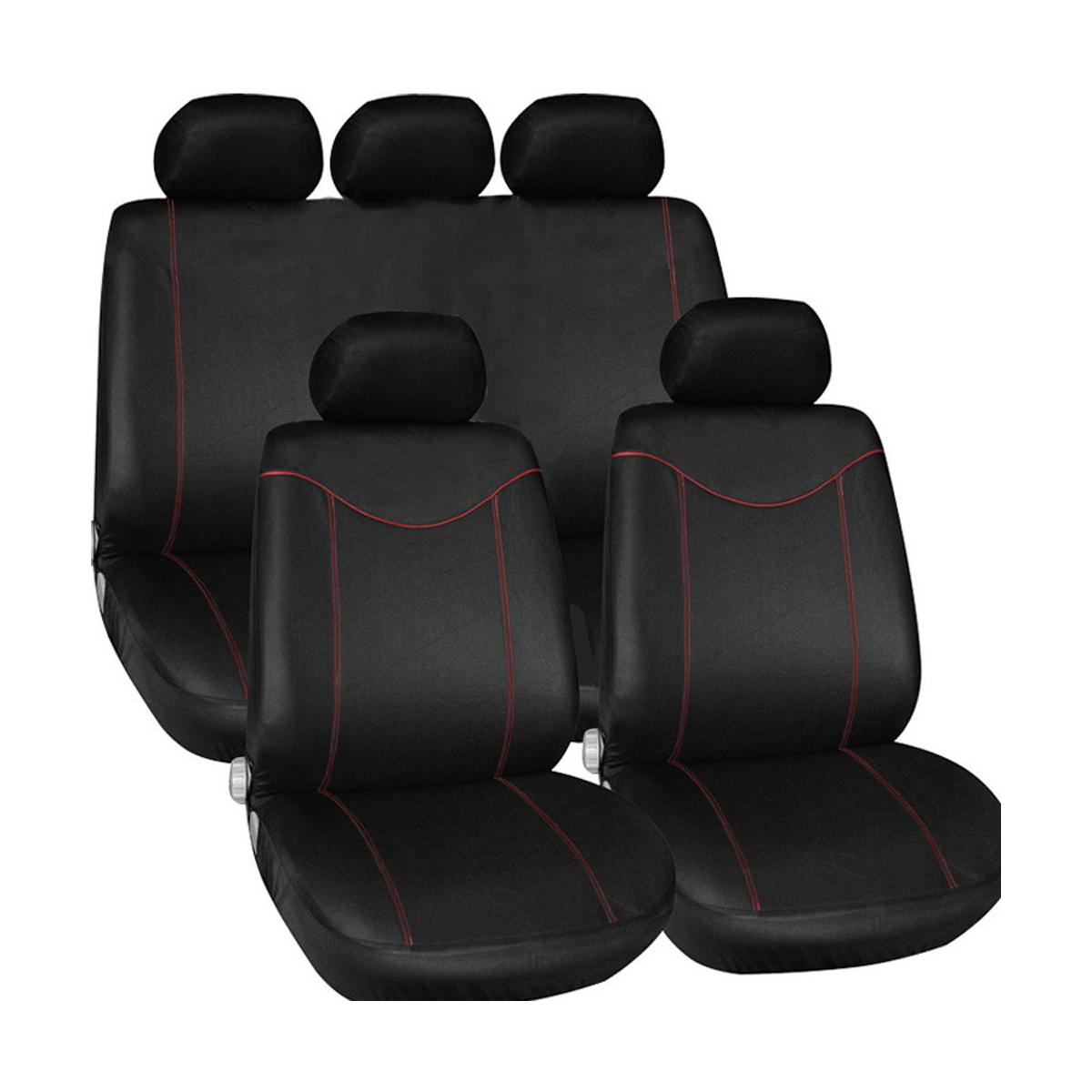 Bilsædebetræk til 5/2 sæder universal autostolbeskytterpude foran bagdæksel indvendigt tilbehør køretøjsbil styling: 5 sæder røde