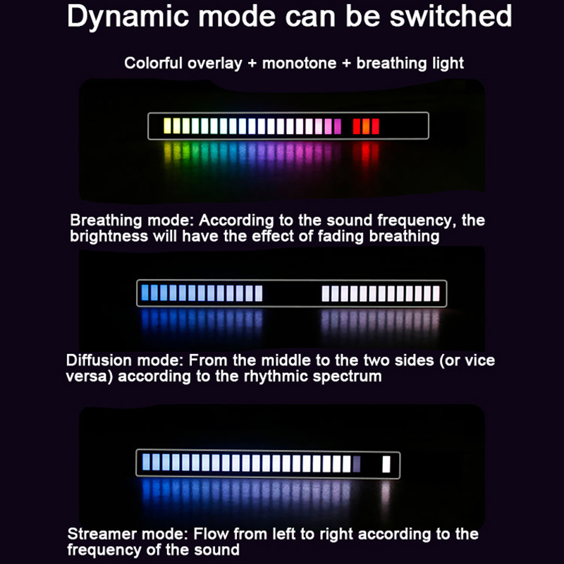 Sound Control 3D Display Pickup Ritme Licht Rgb Muziek Ambient Led Nachtlampje Bar App Controle Auto Sfeer Kleurrijke Buis lamp