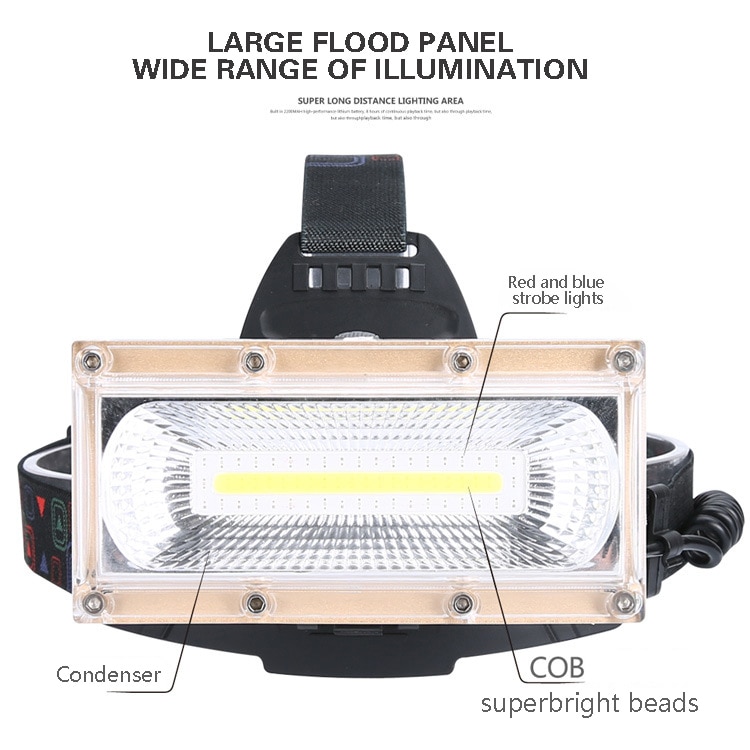 60000LM Schijnwerper COB LED Koplampen LED Koplamp Camping Hoofdlamp 3 Modes Head Lantaarn 3*18650 Oplaadbare Frontale Koplamp