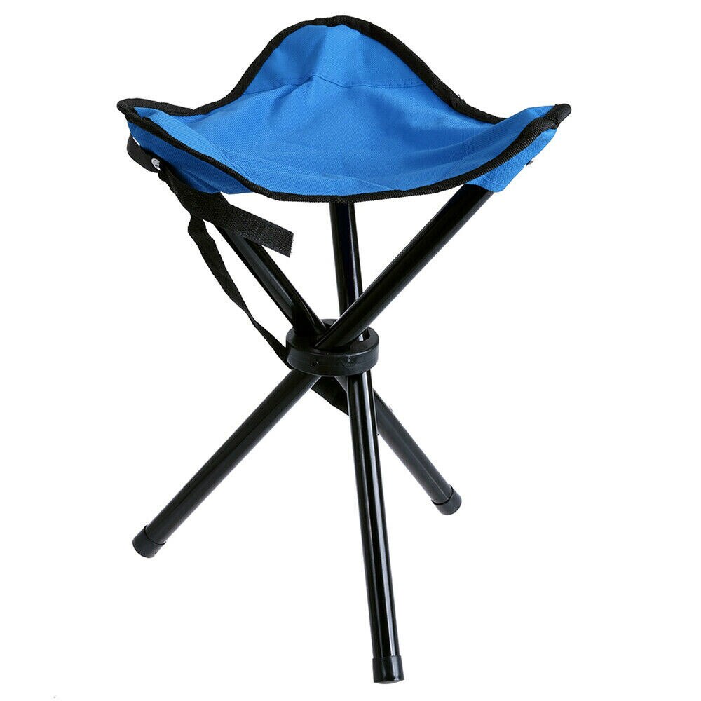 Pop Up Stoel Outdoor Draagbare Vouwen Vissen Stoelen Camping Wandelen Kruk Driehoek Stoel Zetel Picknick Bbq Strand Lichtgewicht Stoel: Blue