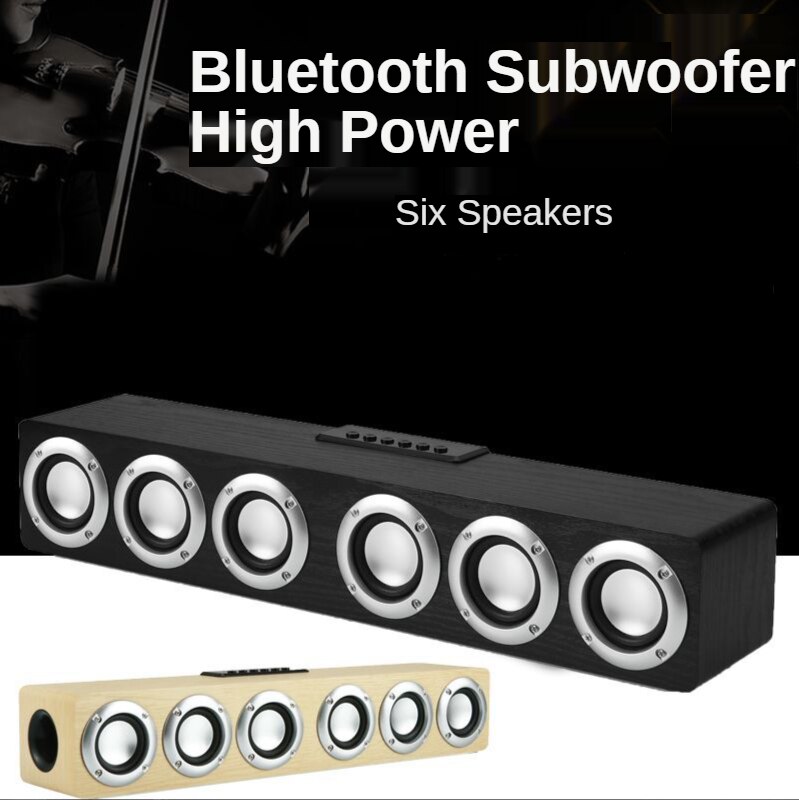 Houten Draadloze Bluetooth Speaker Computer Speakers Soundbar Voor Tv Pc Laptop Home Theater Surround Audio Hifi Stereo Subwoofer