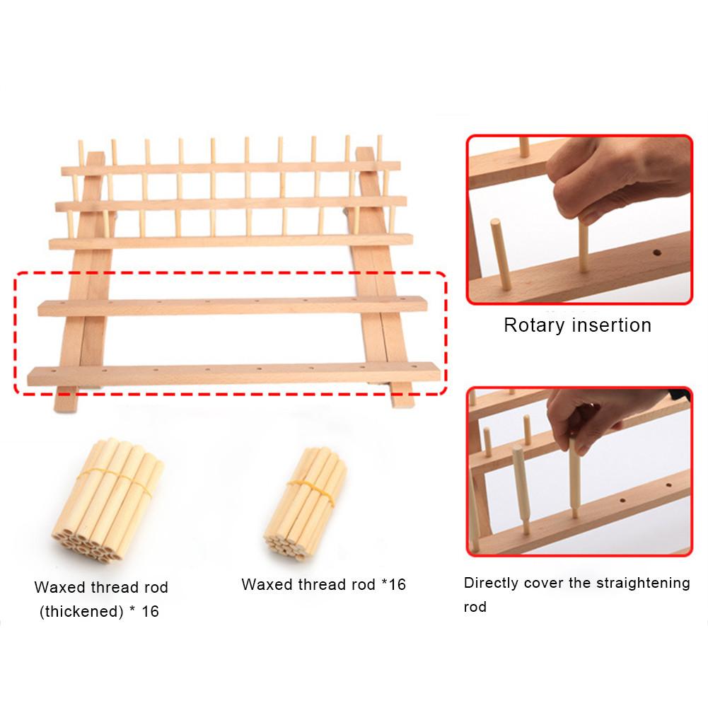 Hardwood Threaded Rack 46 Spools Foldable With Wall Hanging Hardware Sewing Tools Embroidery Thread Mini Cone Bracket