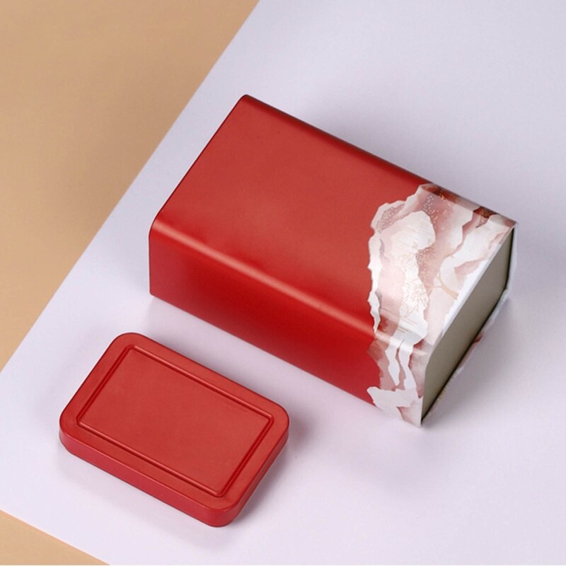 Caja de hojalata de Metal, contenedor de té japonés, tarro de almacenamiento de té verde, latas de comida E15D