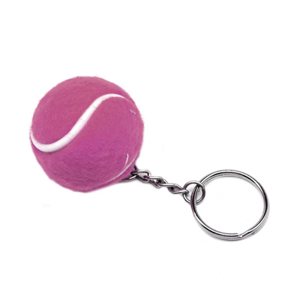 Keychain Lovely Key Ring Mini Soft Flocking Sport Ball Tennis for Kids Tennis Keychain