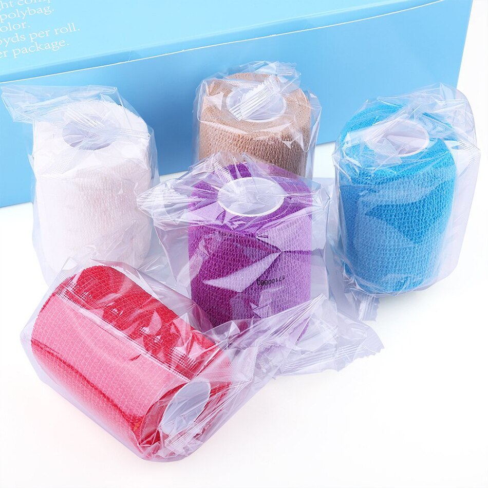 5 Pcs/lot Sports Safety Self Adhesive Elastic Bandage Non-woven Fabric Tape Protective Gear Knee Elbow Brace Support 5*450cm