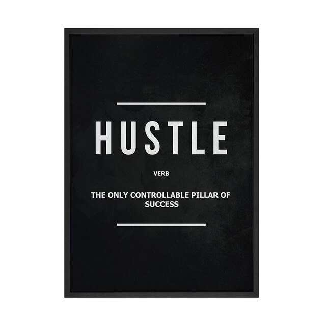 Grind Hustle Uitvoering Wall Art Canvas Prints Kantoor Decor Motivatie Moderne Art Ondernemer Motivatie Schilderen Foto &#39;S: Goud / 50x70cm no frame