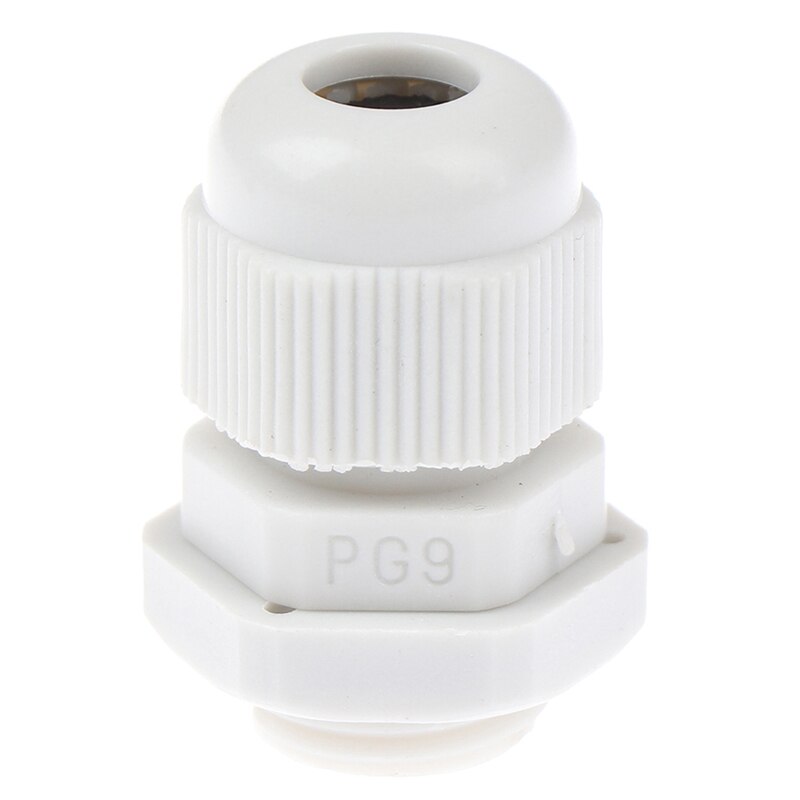 5Pcs Jetting PG9 Wit Zwart Waterdicht Nylon Plastic Cable Gland Connector Voor 4-8Mm Draad kabel