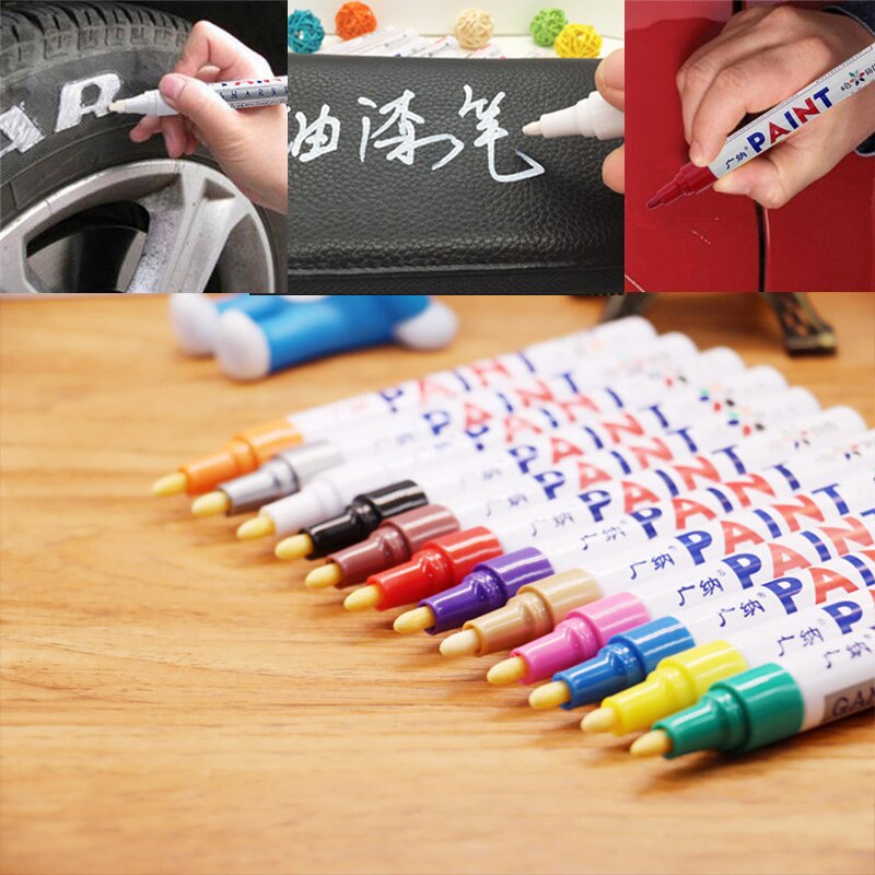 12 Kleuren Verf Marker Pen Waterdicht Autobanden Verf Pen Metallic Verf Marker Pennen Voor Hout Diy Graffiti Board schilderen