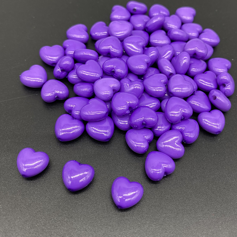 50pcs/lot 10mm Heart Shape Acrylic Beads Loose Spacer Jewelry Making Necklace Pendant Bracelet Handmade DIY: black