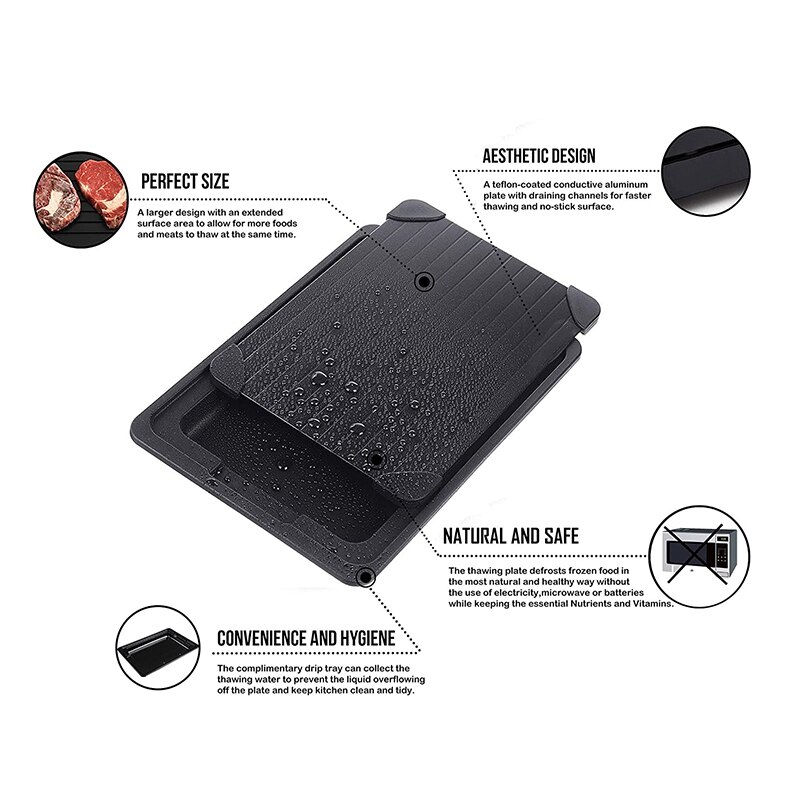 Fast Defrosting Tray Thaw Freeze Food Meat Fruit Quick Defrosting Plate Board Defrost Kitchen Gadget Tool