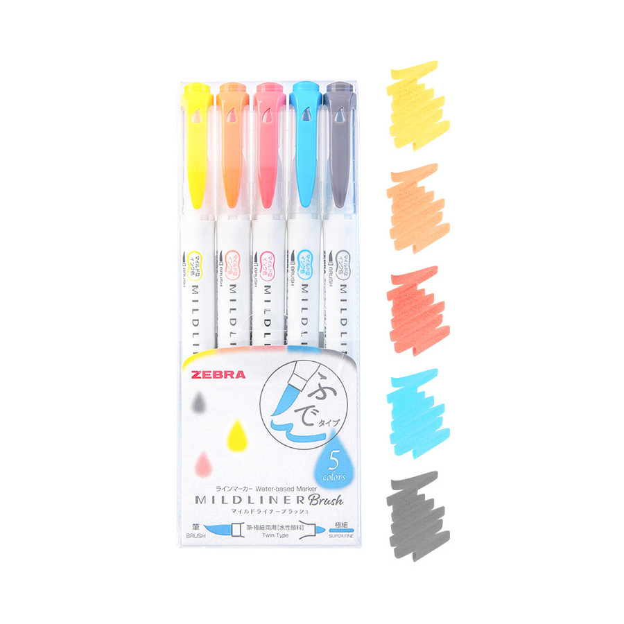 Marker evidențiator cu vârf dublu zebra, manual colorat, marker pentru subliniere, grosime variabilă, vârf moale, wft, set limitat de 8: Roşu