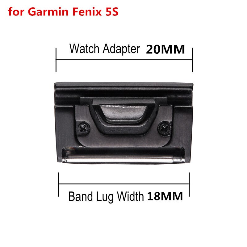 26 MM 22 MM 20 MM Metalen Horloge Band Quick Release Sluiting Adapter Connector voor Garmin Fenix 5X/Fenix 3/Fenix 3 HR/Fenix 5/5 S/Quatix 5: 2 pcs 20mm black