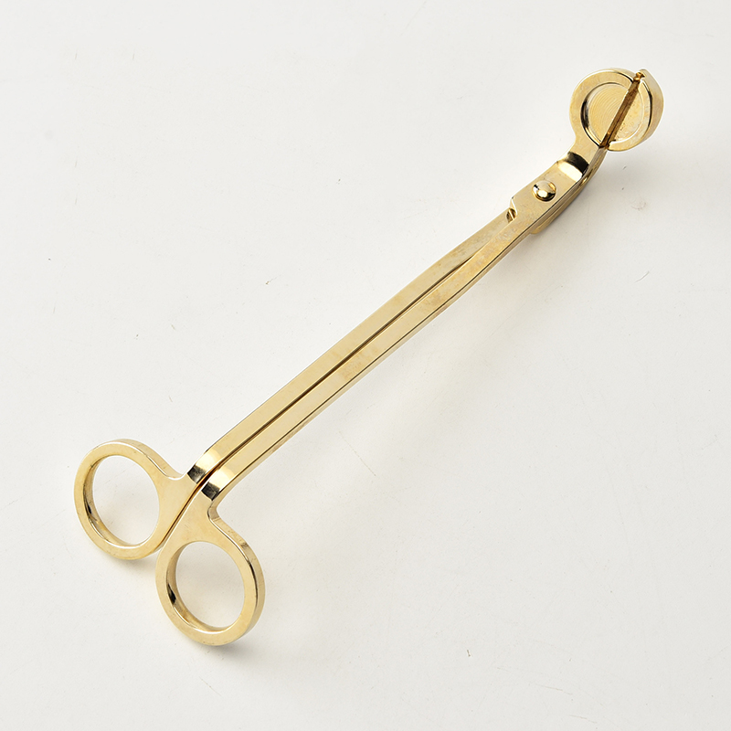 18cm Round head Candle Wick Trimmer Black Silver Gold Stainless Steel Candle scissors trim wick Cutter Snuffer Tool Hook Clipper: Gold