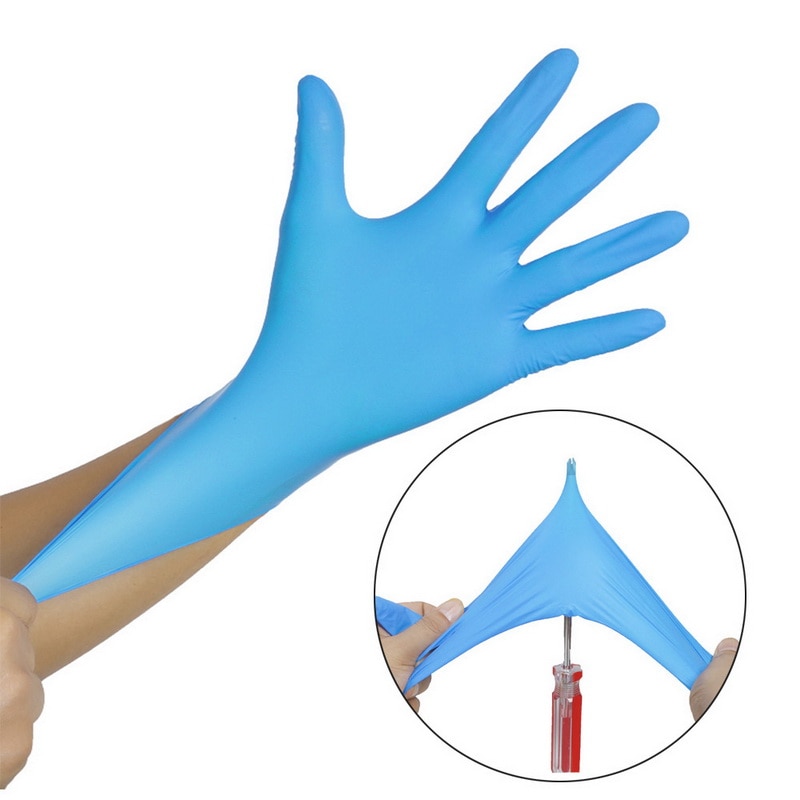 Guantes mecánicos de nitrilo para limpieza del hogar, guantes antiestáticos de laboratorio para decoración de uñas, 50 Uds./100 Uds./lote