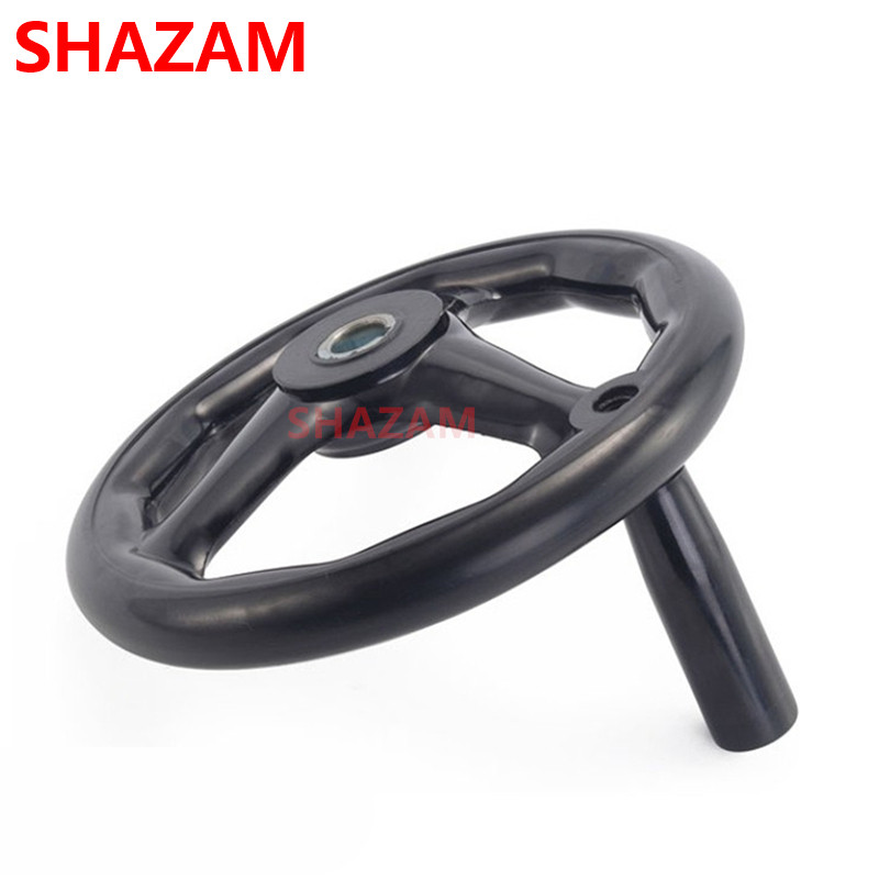 Slijpmachine Hand Wiel Drie Bakeliet Handvat Freesmachine Rand Zwart Ronde Wiel Draaien Wiel Handvat 200*18 (spiebaan 6Mm)