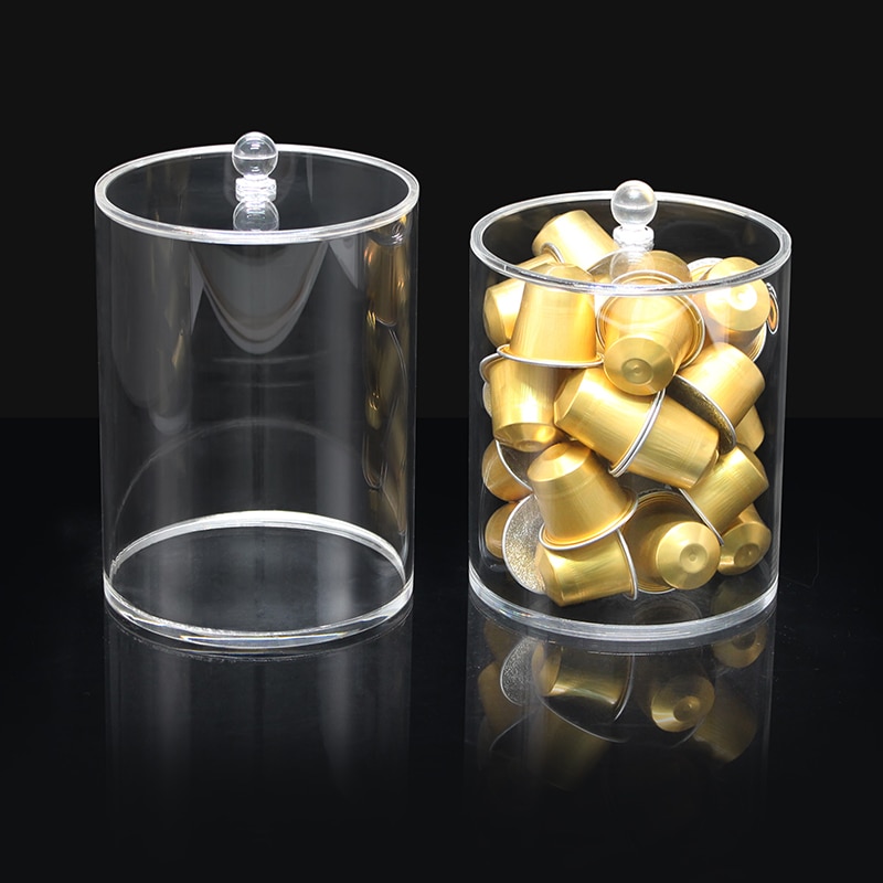 Acessórios de armazenamento de cápsulas de café caixa de acrílico desktop à prova de poeira rack de armazenamento transparente aleta café do agregado familiar
