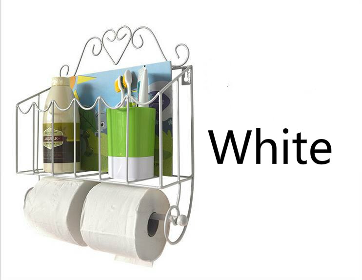 Metal badeværelsesmagasin avisstativ badeværelsespapirstativ opbevaringsstativ 34*9.5*36.5cm papirholder: Hvid