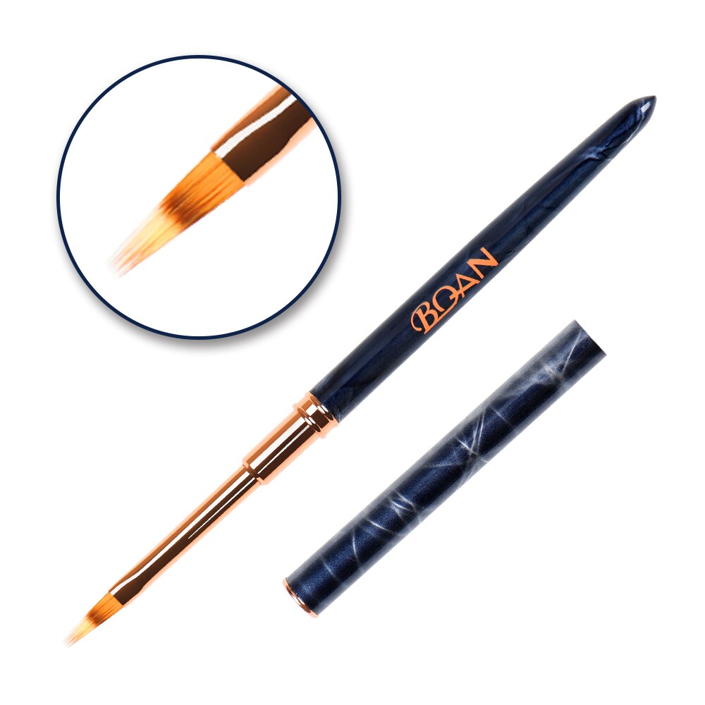 ANGNYA-pincel de mármol negro para uñas, cepillo de Gel UV para manicura, pluma de extensión de Gel acrílico, cepillo de dibujo y esmalte de uñas, 1 ud.: ombre