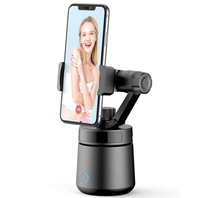 Stabilisator für Telefon Clever Gimbal Selfie Stock 360 Grad Drehung mit USB Hafen Verfolgung Clever Schießen Telefon Halfter Live Video: Schwarz