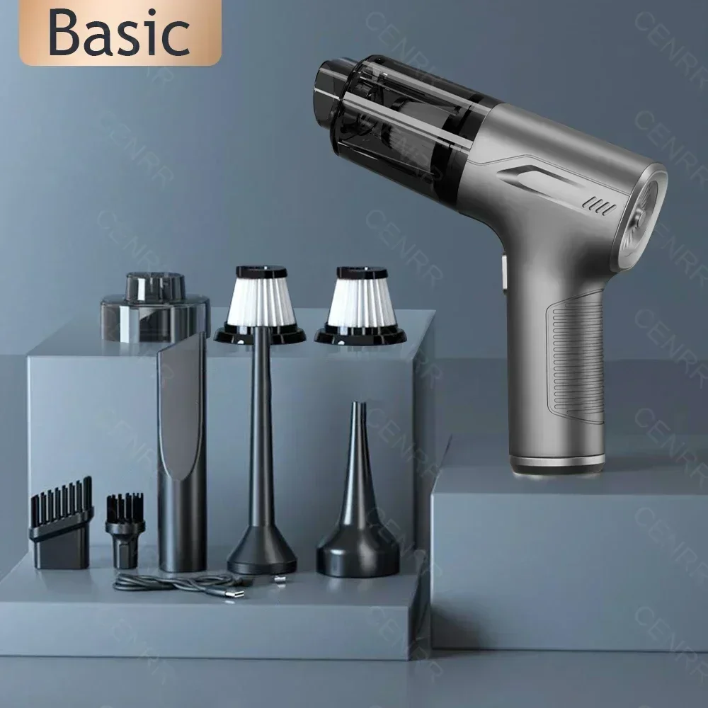 Cenrr 895000Pa Hoge Zuigkracht Auto Stofzuiger Draadloze Mini Draagbare Stofzuiger Krachtige Reinigingsmachine: WIT