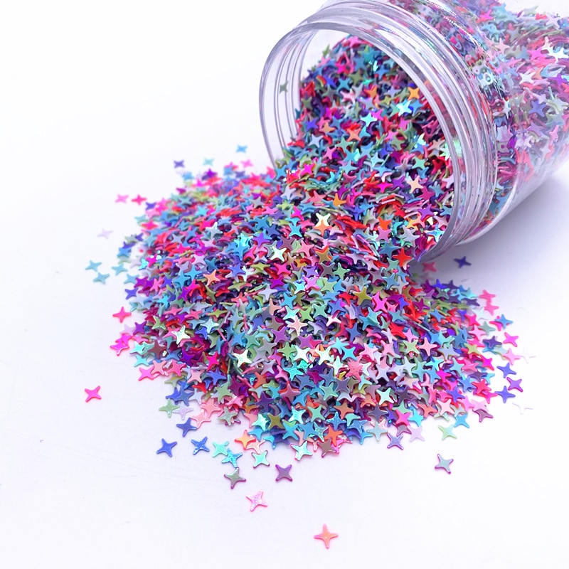 15G Over 7500Pcs Monochrome 4Mm Pailletten Kleurrijke Star Ronde Losse Sequin Naaien Wedding Craft: 09