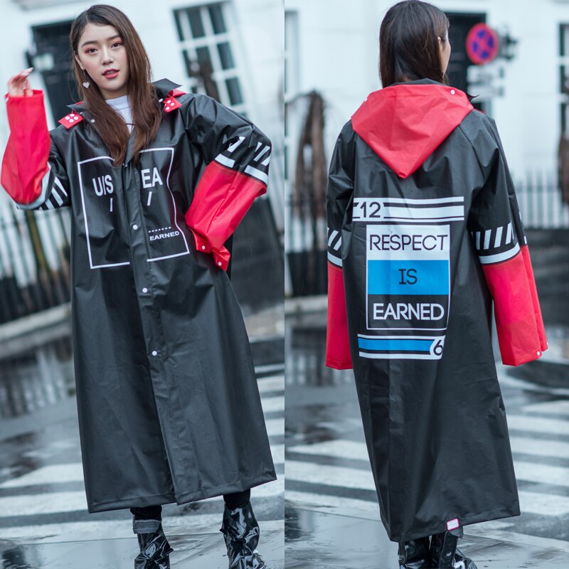 Poncho impermeable de nailon para mujer, Poncho de plástico con capucha para mujer, Poncho para senderismo al aire libre, Poncho largo para lluvia JJ60YY: A / M