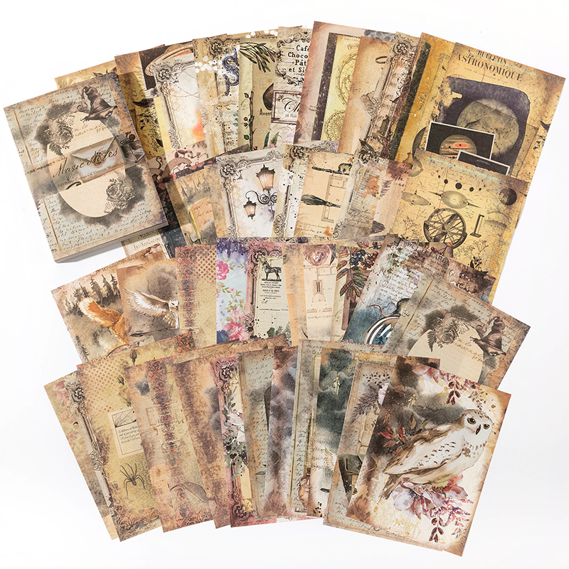 100 pièces matériel Vintage Journal Album fond papier bricolage décoration papier coloré Scrapbooking indésirable Journal papeterie fournitures: Chocolat