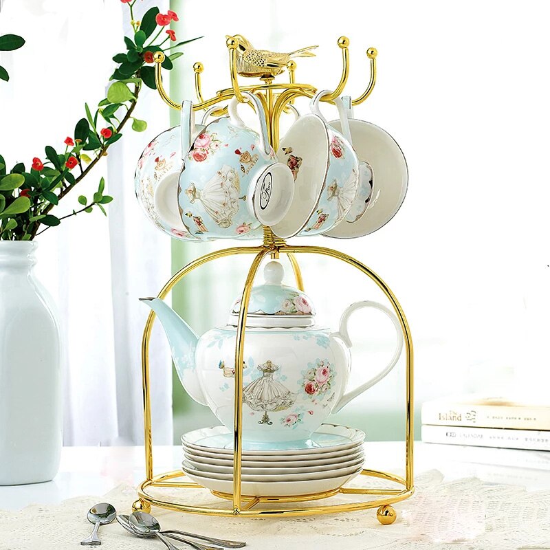 English Coffee Set Bone China Coffee Cup High Color Value European Afternoon Tea Set Light Luxury Ceramic Scented Tea Cup