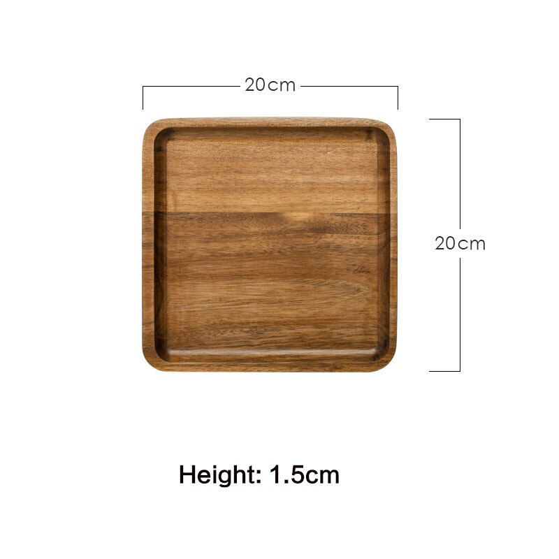 Wooden Tray Japanese Style Household Serving Tray Steak Fruit Snack Coffee Plate Food Tea tray Acacia wooden plate tea tray: C