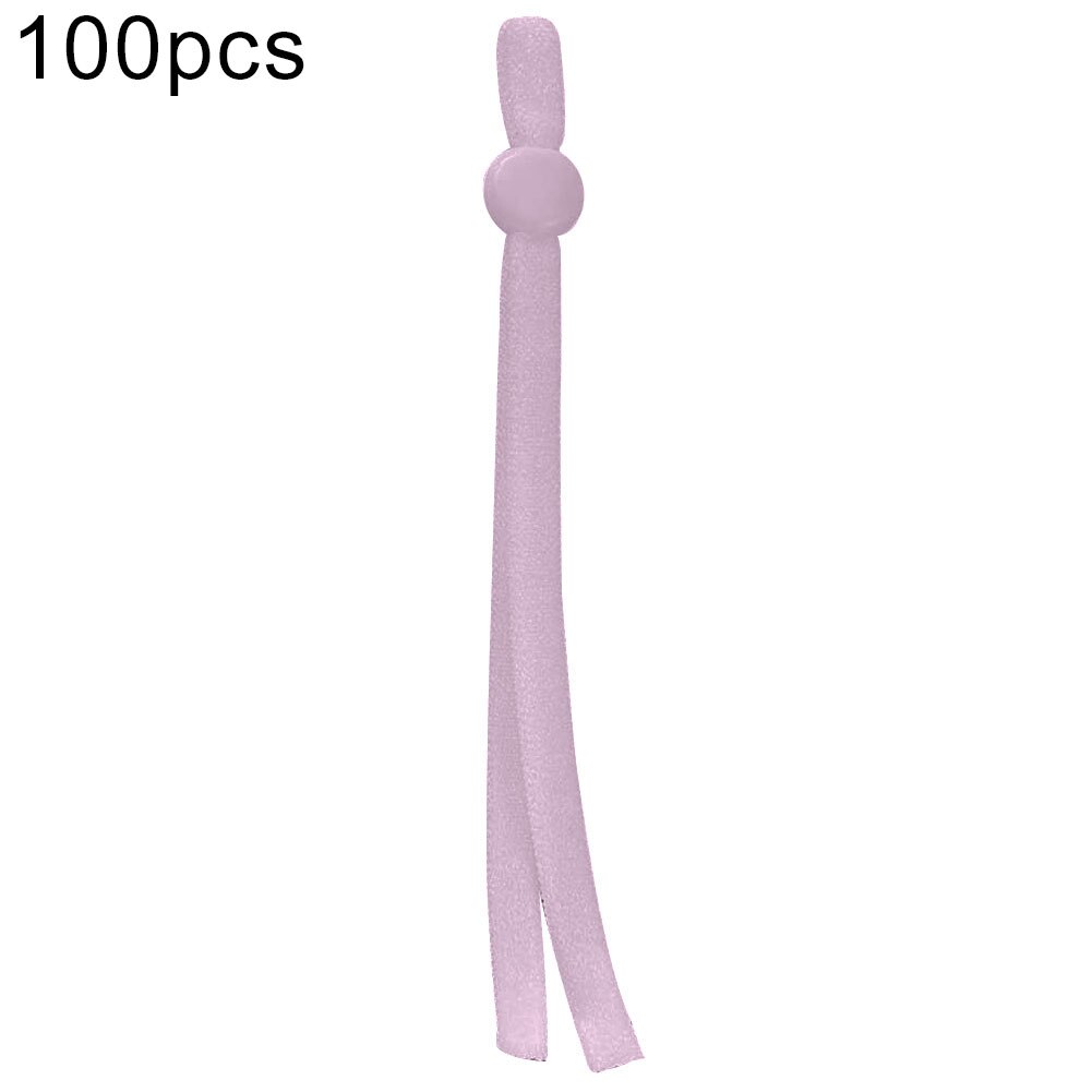 100 pièces 5mm haute élasticité visage couverture oreille suspendus élastique corde plat boucle bande réglable antidérapant Earloop: Light Purple
