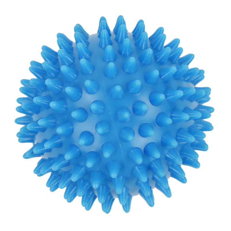 Spiky massage ball, hard stress ball 7,5 cm for fitness sports exercise (sky blue)