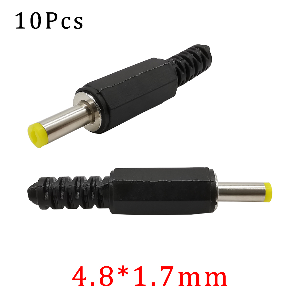 Enchufe de alimentación de CC, conector de cable de soldadura, 4,0/4,8*1,7mm, 3,5*1,3mm, 6,5*4,4mm, 5,5*2,1/2,5mm, adaptador de montaje, 10 unidades por lote: Lavanda