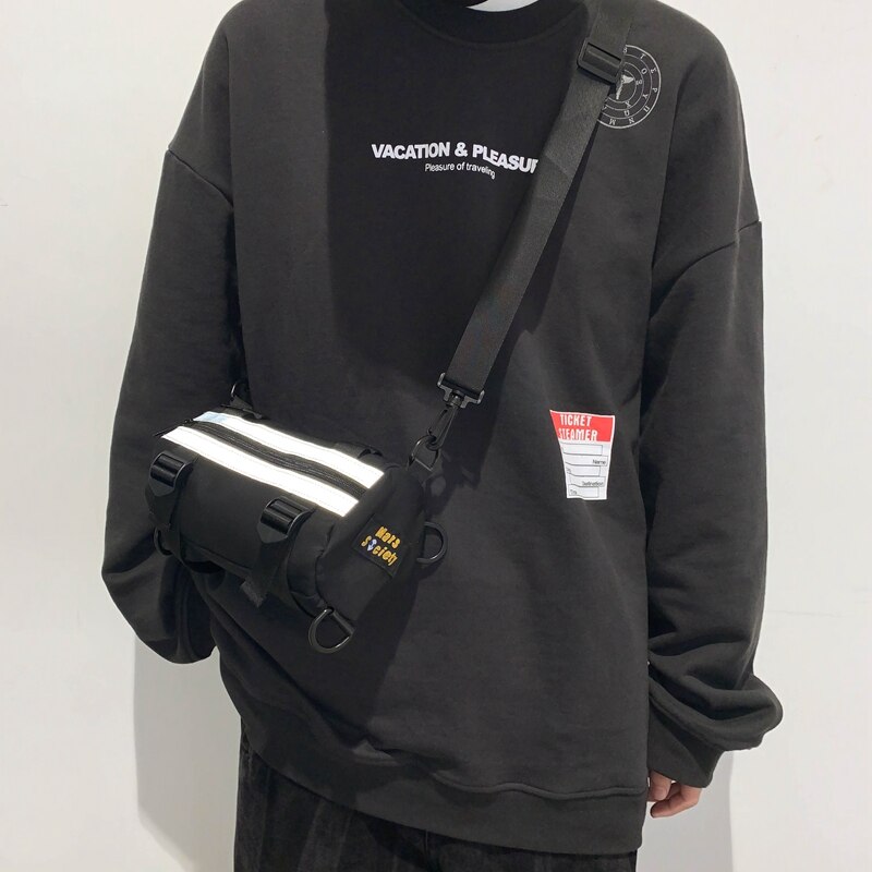 Märke original hong kong stil enkel axelväska hip hop tiaodi väska messenger väska