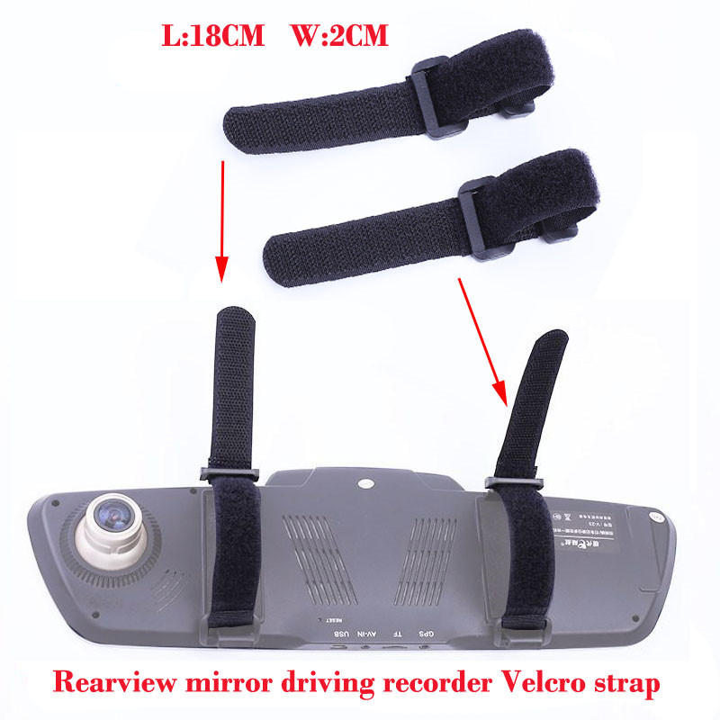 Rearview mirror DVR Velcro fixing strap, durable and not easy to break, suitable for rearview mirror driving recorder strap 2pcs