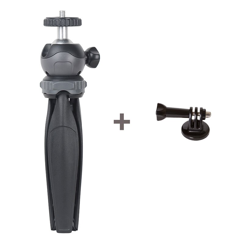 XILETU XS20 Mini Tabletop Tripod Desktop Phone Holder Stand with Clip and Ball Head for iPhone Cell Phone Smartphone DSLR Camera: XS20andGoProAdapter