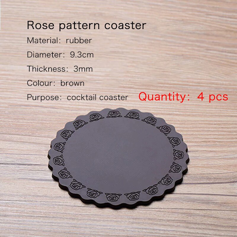 Bar soul cocktail coaster kork coaster cocktail dekoration læder underkop drink coasters bar værktøj frostet stil: Brun  x4