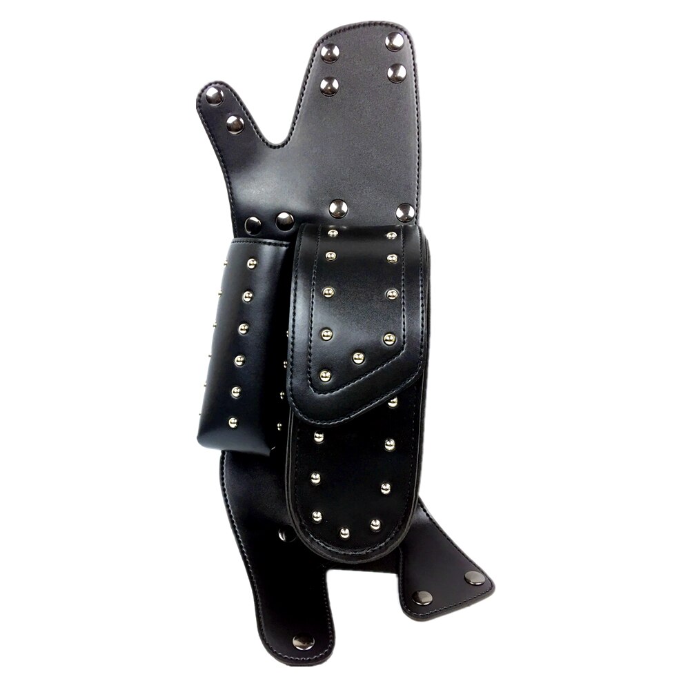 Zwarte crash bar tas + waterfleshouder voor harley touring electra road street glide flh fltr flhr met zadeltasbeschermer: Links