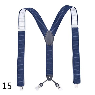 Deepeel 1pc 3.5X125cm Men Suspenders Adult 4 Clips Strap Multicolor Clip Buckles Elastic Male Jockstrap Business Accessories: 15