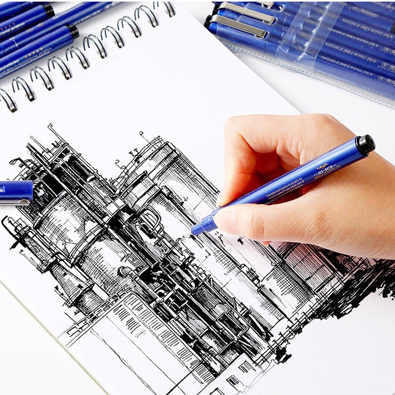 Micron Needle pen cartoon sketch strokes hand black Fine ink pen Brush pen Art Markers drawing Stationery Office Supplies