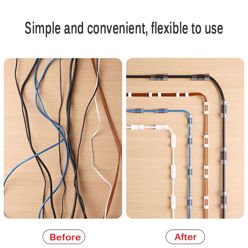 Kabel Clips Desktop Organizer Zelfklevende Cord Management Draad Houder Data Telefoonlijn Kabelhaspel Mouw 20/16Pcs