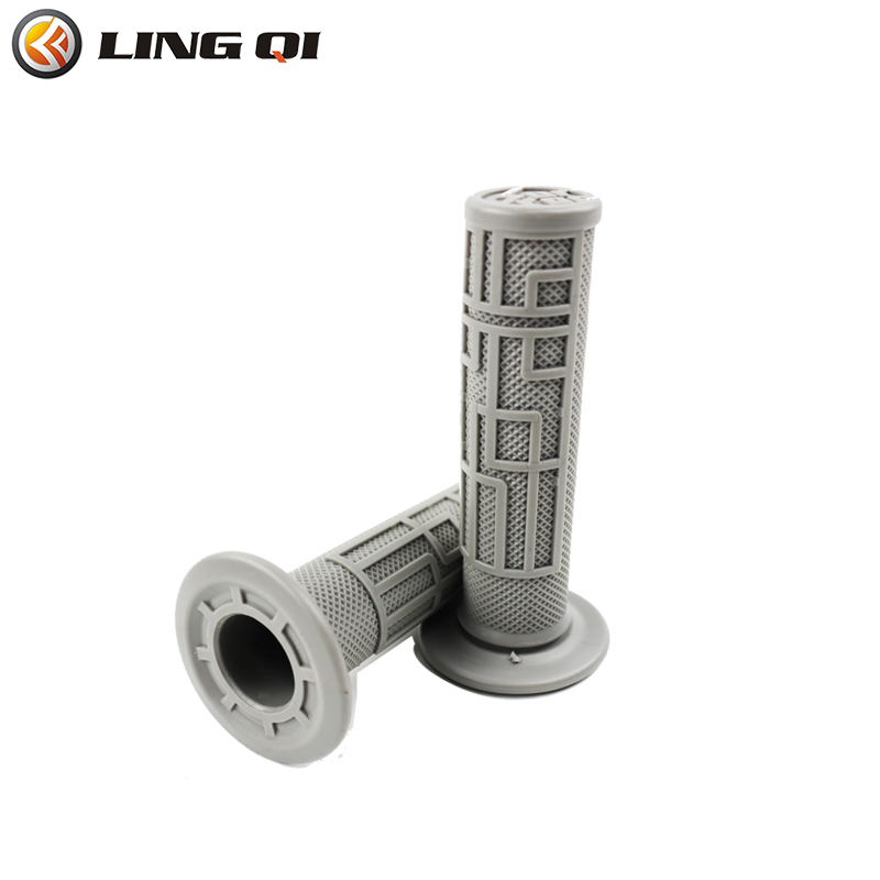 Ling qi guidão de borracha elétrico para motocross, aperto de mão para motocicleta, punho do acelerador de freio de borracha para x: CINZA