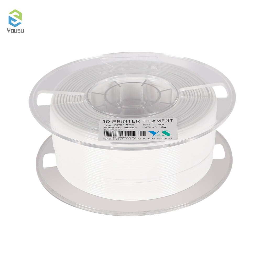 YouSu PLA/PETG Filament 1.75MM High Tenacity Dimensional Accuracy No Clogging Filaments Printing Consmables for 3D Printers: PETG-white