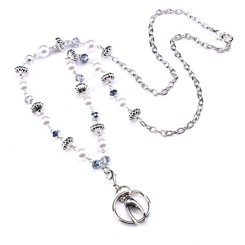 Beads Lanyards Badge Lanyards with ID Holder Keychain Holder Necklace Lanyards for Women Girl: green